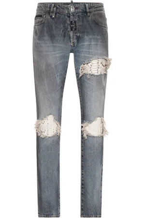 Philipp Plein Ripped straight-leg jeans