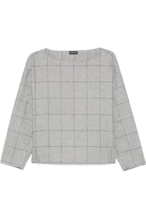 Emporio Armani Checked boat-neck sweater