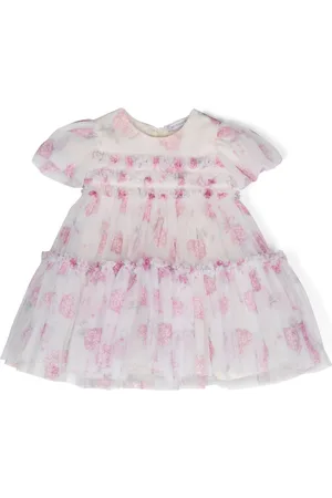 MONNALISA Floral-print tulle dress