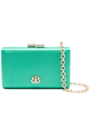 Isla Ibiza Eva logo-plaque clutch bag