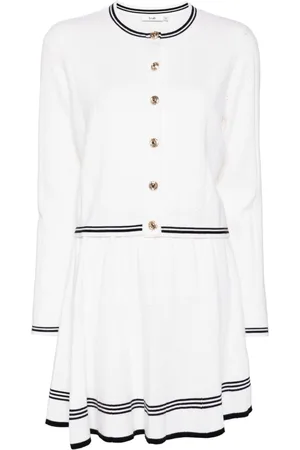 B+AB Pointelle-knitted skirt suit