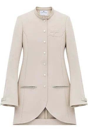Courrèges Ellipse Twill Asymmetric Coat