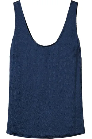 Twin-Set Seersucker satin tank top