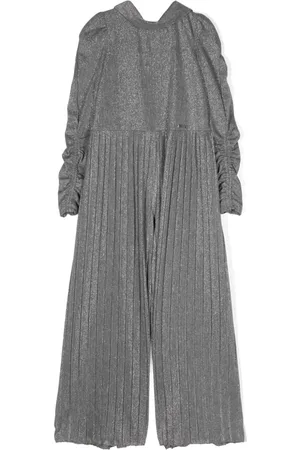 MONNALISA Metallic-threading pleated jumpsuit