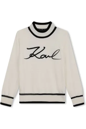 Karl Lagerfeld Logo-embroidered high-neck jumper