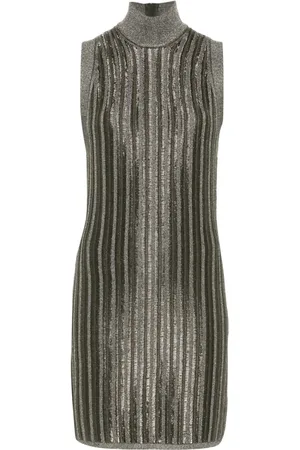 Tom Ford Metallic-threading ribbed mini dress