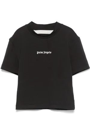 Palm Angels Embroidered-logo cropped T-shirt