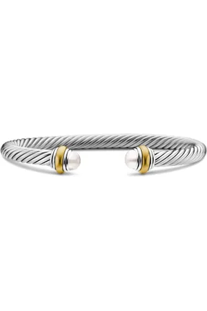 David Yurman 14kt yellow gold and sterling Classic Cable pearl bracelet (5mm)