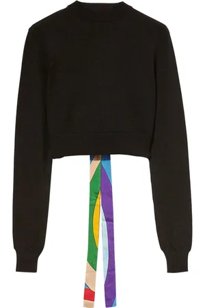 Puccini Abstract-print trim cropped sweater