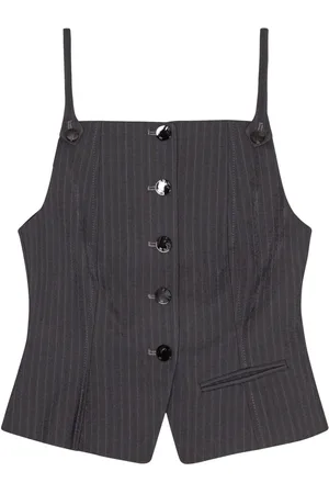 Ganni Pinstripe-print vest