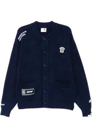 A Bathing Ape Moonface logo cardigan