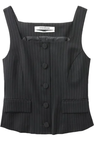KIMHEKIM Pinstripe-pattern corset-style top
