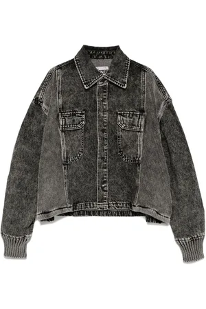 Izzue Knit-panelled denim jacket