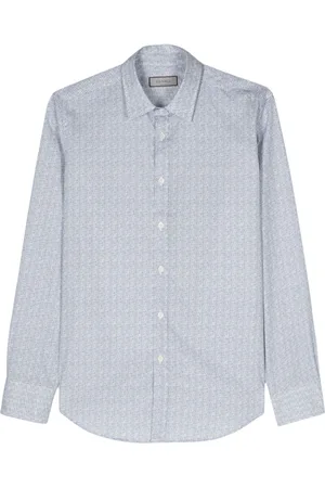 CANALI Graphic-print cotton shirt