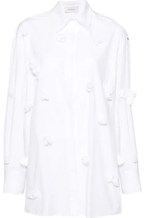 Sportmax Floral-appliqué cotton shirt