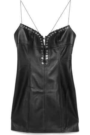 Ludovic De Saint Sernin Cleavage leather mini dress