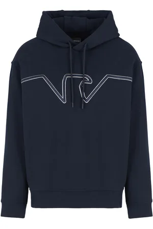 Emporio Armani Embossed-logo jersey hoodie