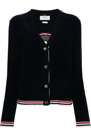 Thom Browne Hector-intarsia virgin wool cardigan