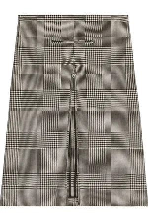 Courrèges Zip-detail checked midi skirt