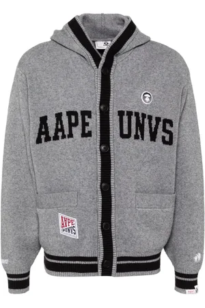 A Bathing Ape Intarsia-knit logo cardigan