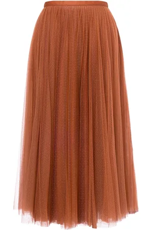 Serafini Tulle-overlay midi skirt