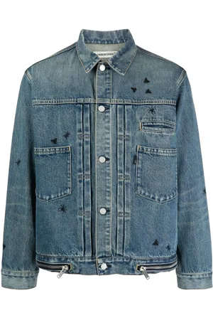 UNDERCOVER Bee-embroidered denim jacket