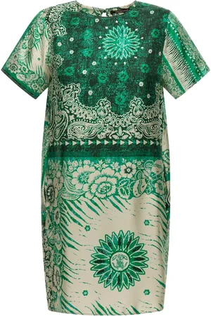 Roberto Cavalli Bandana print silk mini dress