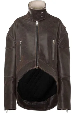 J.W.Anderson High-neck curved leather jacket