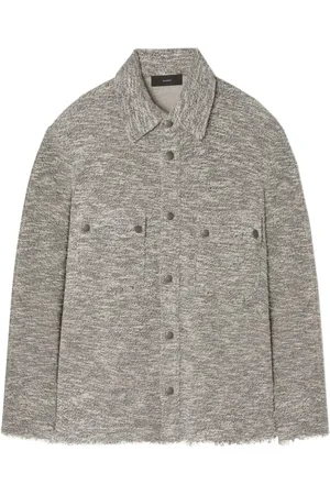 Alanui Raw-edge mélange cotton overshirt