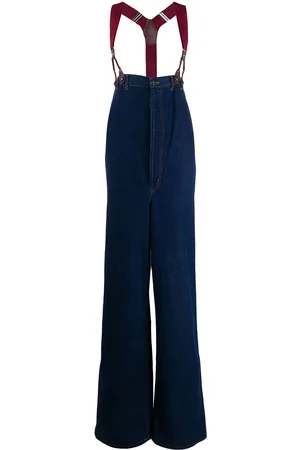 Jean Paul Gaultier 1993 high rise suspender wide-legged jeans