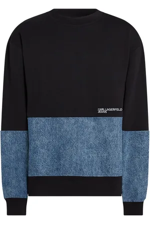 Karl Lagerfeld Paneled denim sweatshirt