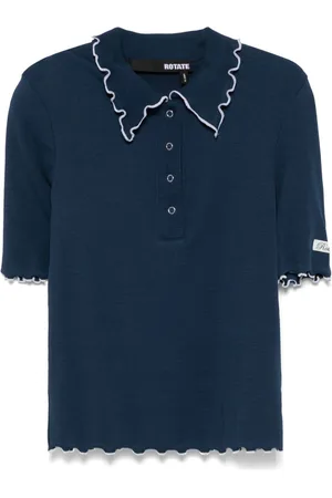ROTATE Ribbed polo top