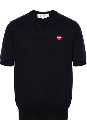 Comme des Garçons Heart-patch wool jumper