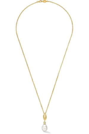 Dower and Hall Marquise and oval white pearl pendant