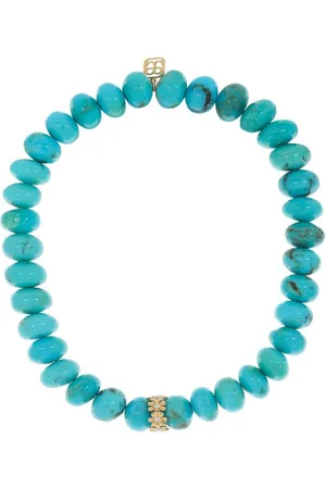Sydney Evan 14kt yellow Tiny Daisy turquoise bracelet