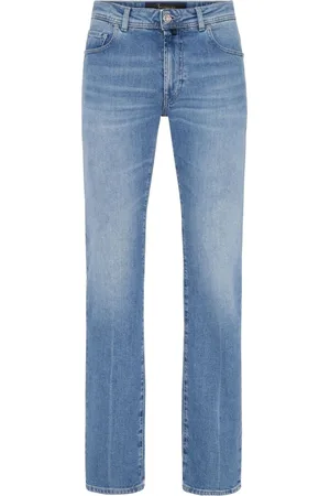 BILLIONAIRE Logo-patch washed straight-leg jeans