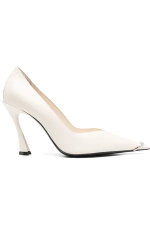 MUGLER 90mm leather piercing fang pumps