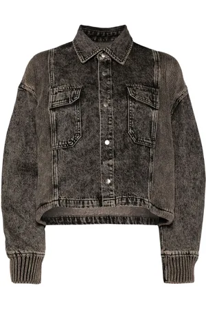 Izzue Knit-panelled denim jacket