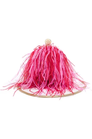 Isla Ibiza Lily feathered shoulder bag
