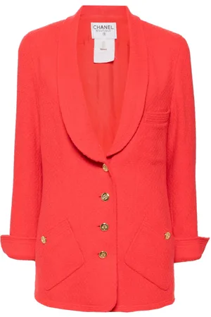 CHANEL 90-2000s CC button tweed jacket