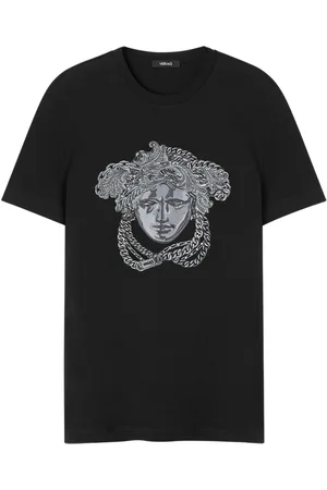 VERSACE Medusa-embroidered crystal T-shirt