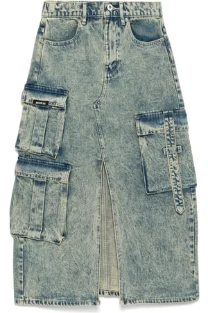 Musium Div. Denim cargo A-line skirt