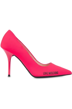 Moschino Logo-print goatskin pumps