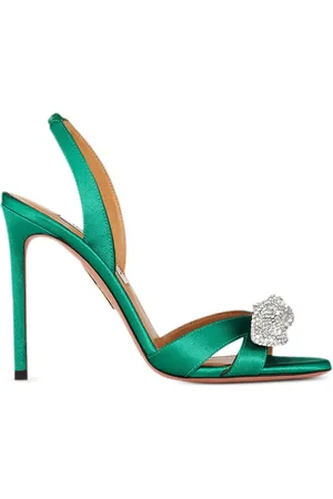 Aquazzura 105mm Very Bow Tie Crystal sandals