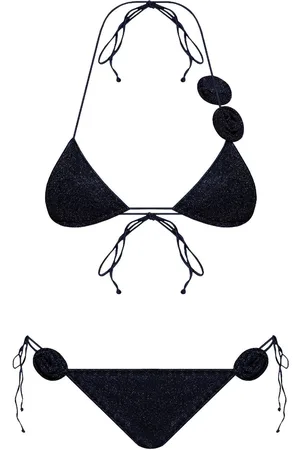 Oseree Rose-appliqué bikini