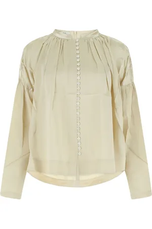CO Ruched-detail round-neck blouse