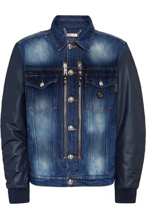 Philipp Plein Contrasting-sleeve denim jacket