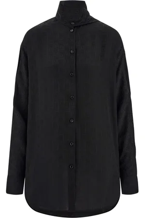 Salvatore Ferragamo Sash-collar silk blouse
