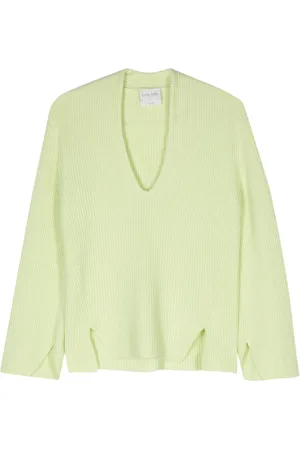 FORTE FORTE V-neck ribbed jumper