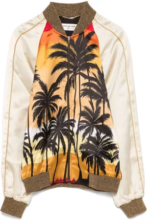 Saint Laurent Palm-tree print bomber jacket